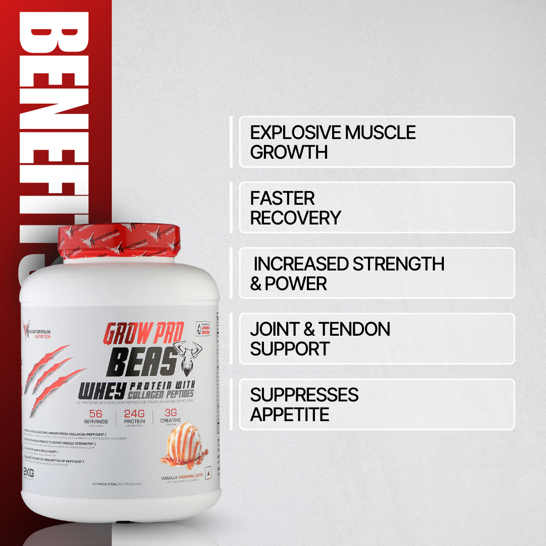 Grow Pro Beast (95% Hydrolyzed Bovine Protein + Whey Protein)