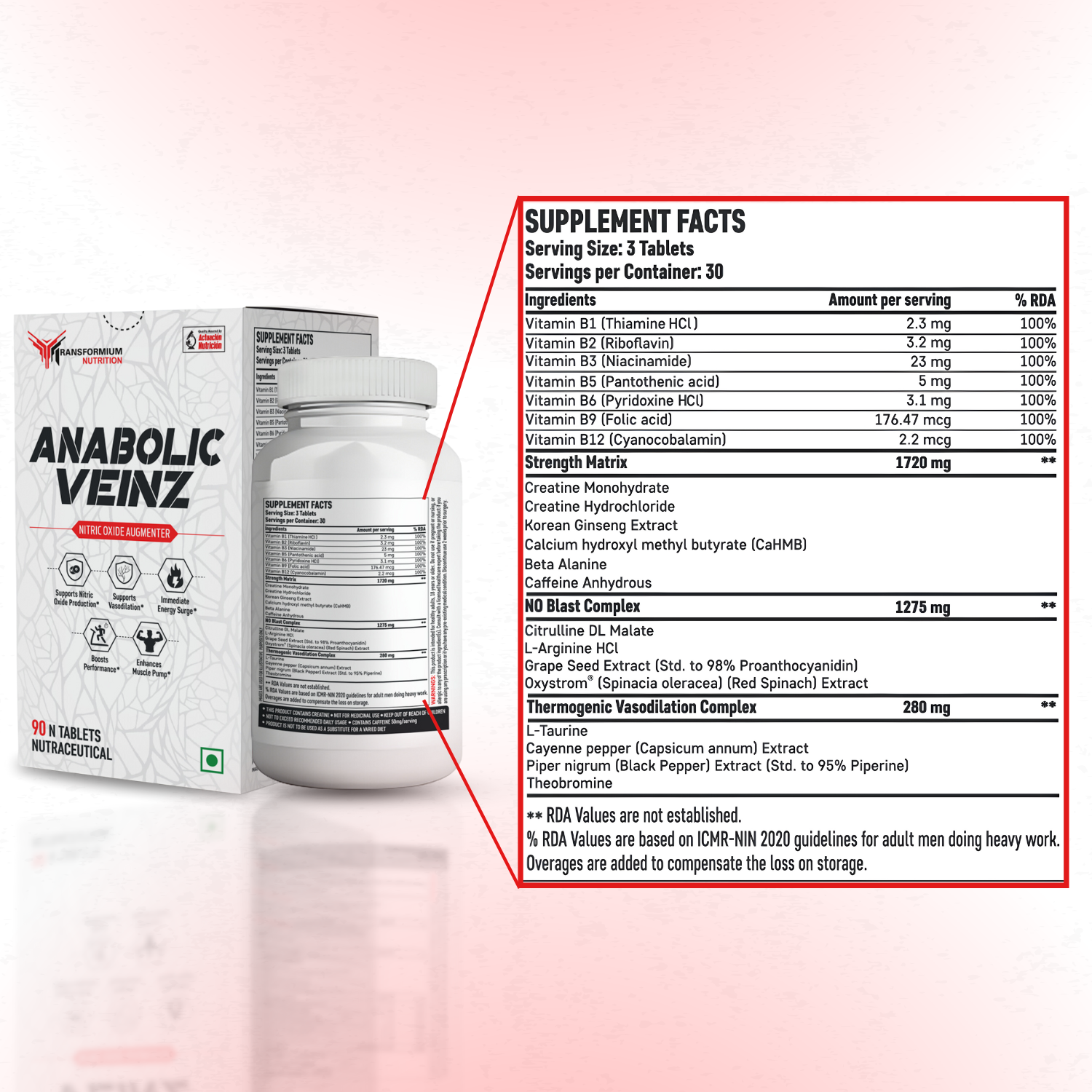 Anabolic Veinz ( Nitric Oxide Booster || Stim Free Preworkout)