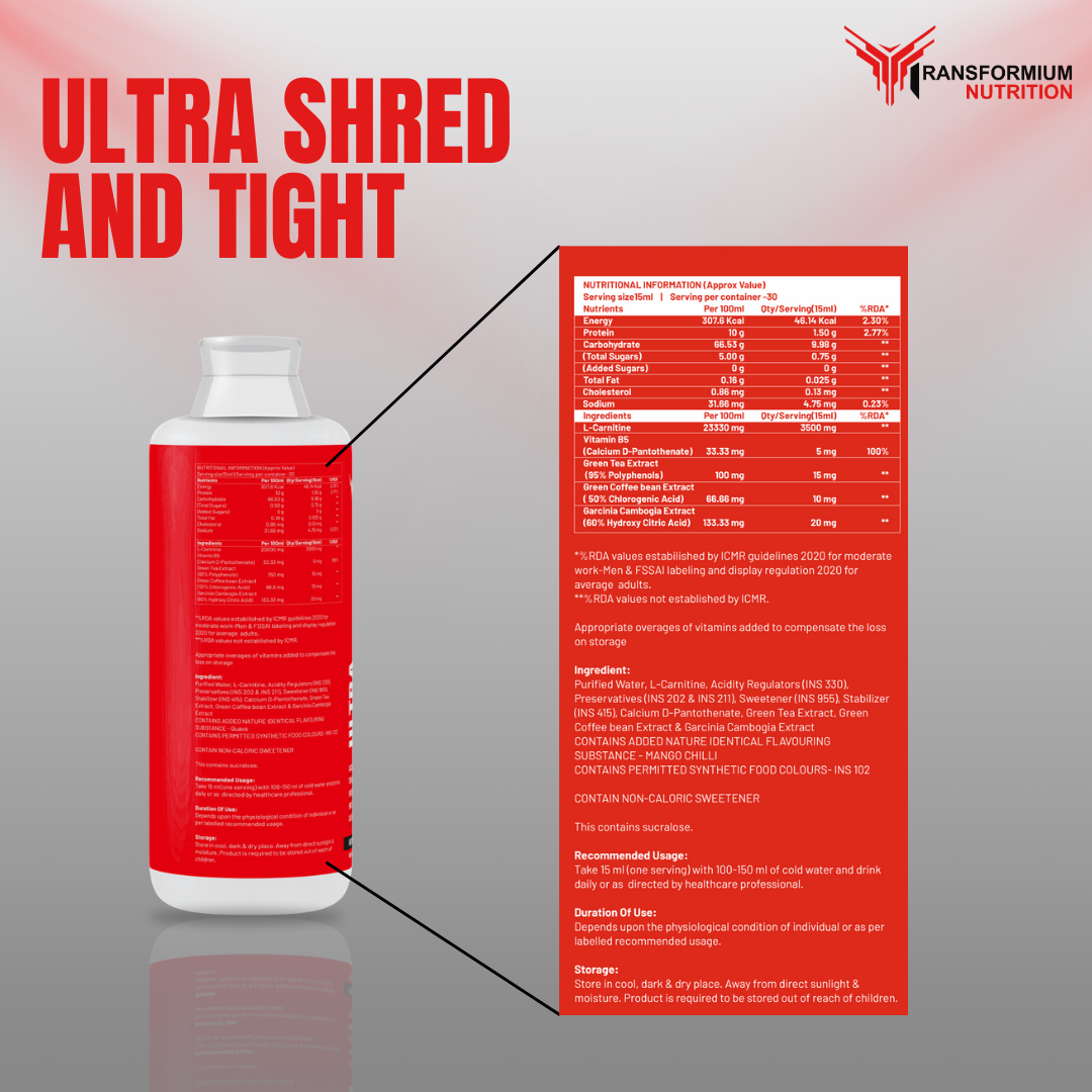 Ultra Shred & Tight (Non- Stimulant Fat Burner With Carnitine)