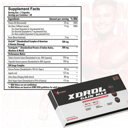 XDrol Gain Max (GH & Testosterone Maximizer) [Now with New & Improved Formula]